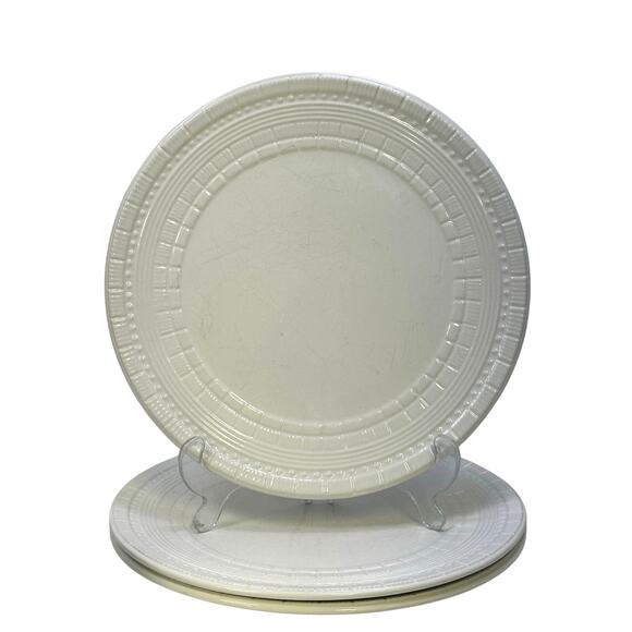 Chantilly White Graphic Studio Nova Embossed (3) Dinner Plates (1) Salad Plate - Picture 2 of 5